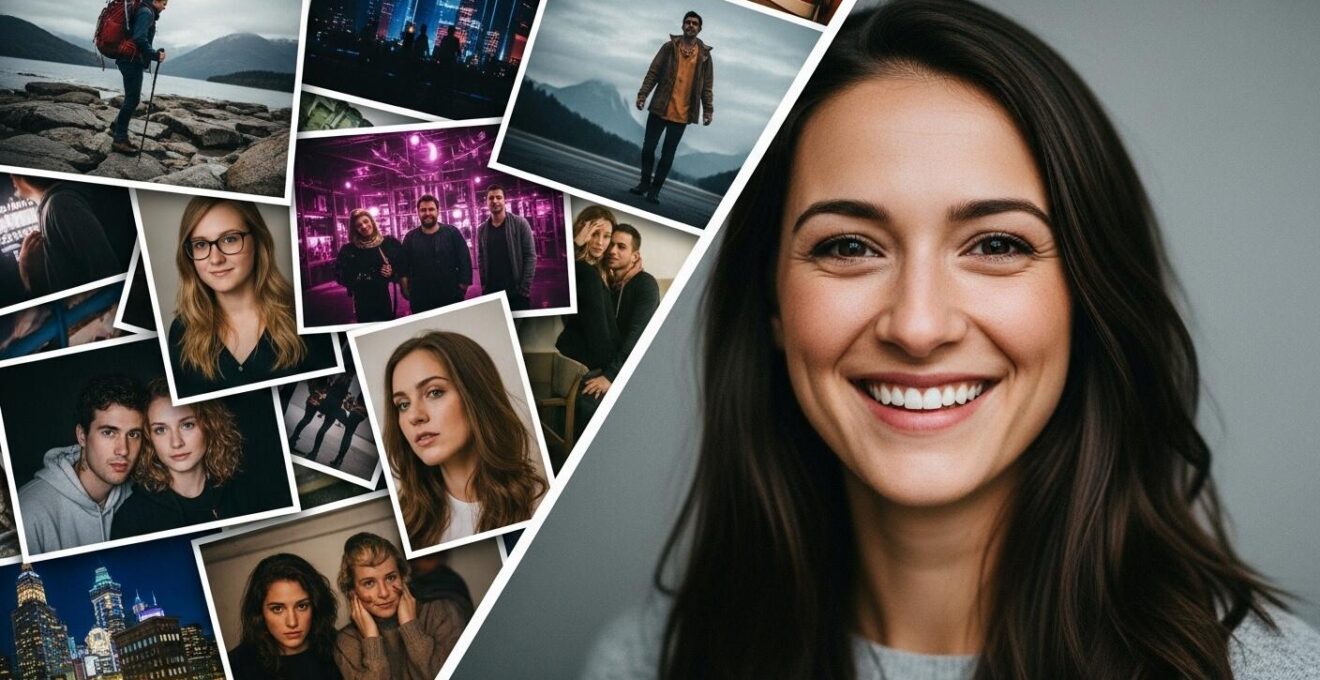 Exemple confrontant des photos incohérentes avec photos authentiques montrant un profil attractif