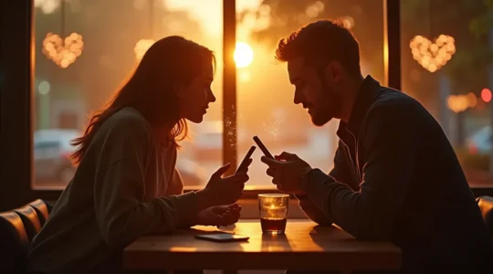 Concept artistique représentant la transformation des conversations en ligne en un véritable filtre à compatibilité