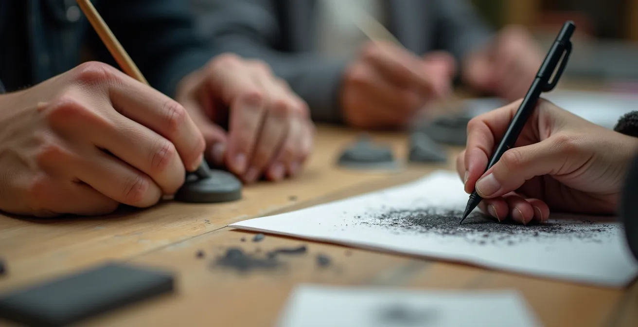 Couple travaillant sur des projets distincts dans un espace partagé harmonieux