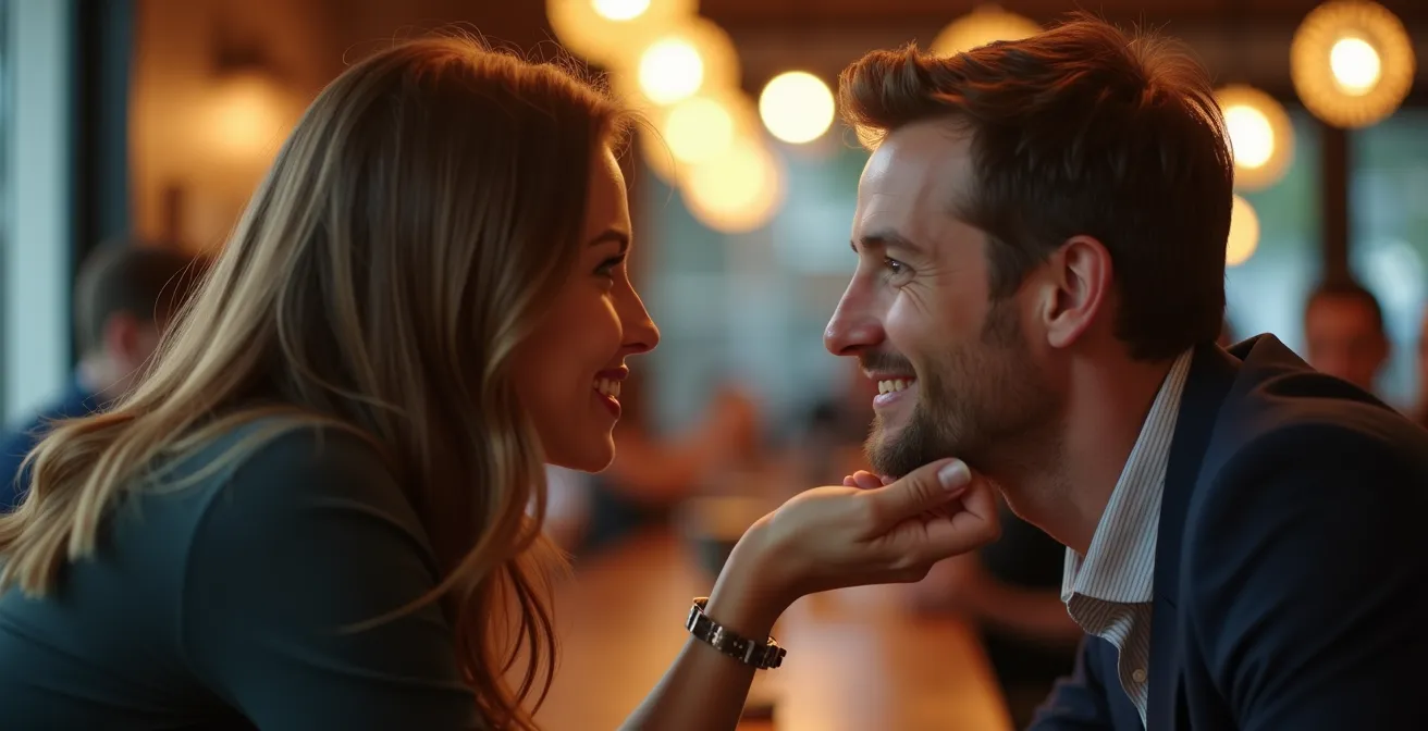 Gros plan sur deux participants en pleine conversation avec connexion visuelle intense